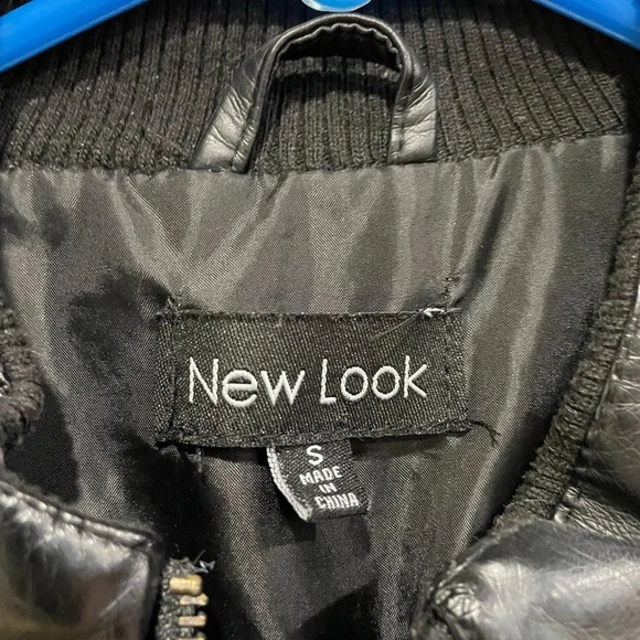 New Look Jean Jacket Combo with faux Leather Bomber Size Small - Picture 3 of 6